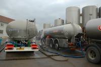 Fabrication du fromage - Transfert du lait des camions-citerne aux réservoirs de stockage